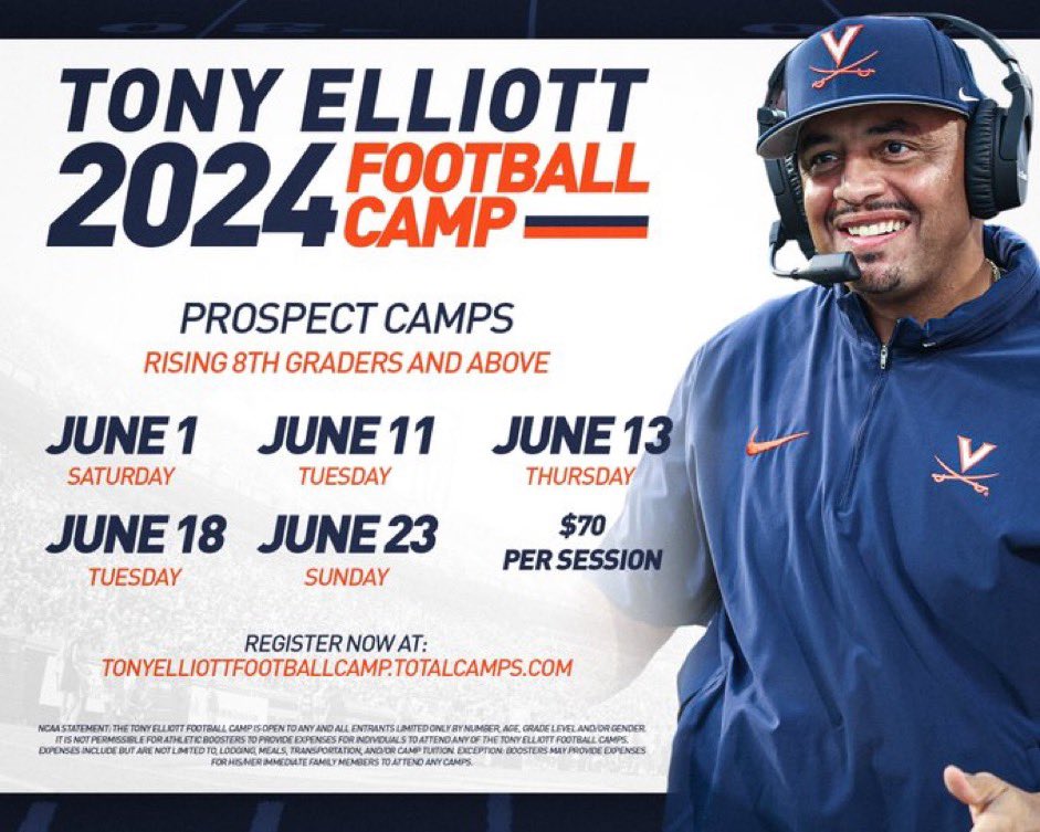 ❌ Long Lines ❌ Testing (Vertical Jump/Broad Jump/40yd) ❌ Sitting Around ✅ LOTS of Reps ✅ REAL Coaching From Position Coaches ✅ GREAT Chance to EARN AN OFFER Come get coached up, be able to prove yourself, & get your money’s worth! SIGN UP NOW! 🔗 tonyelliottfootballcamp.totalcamps.com/About%20Us