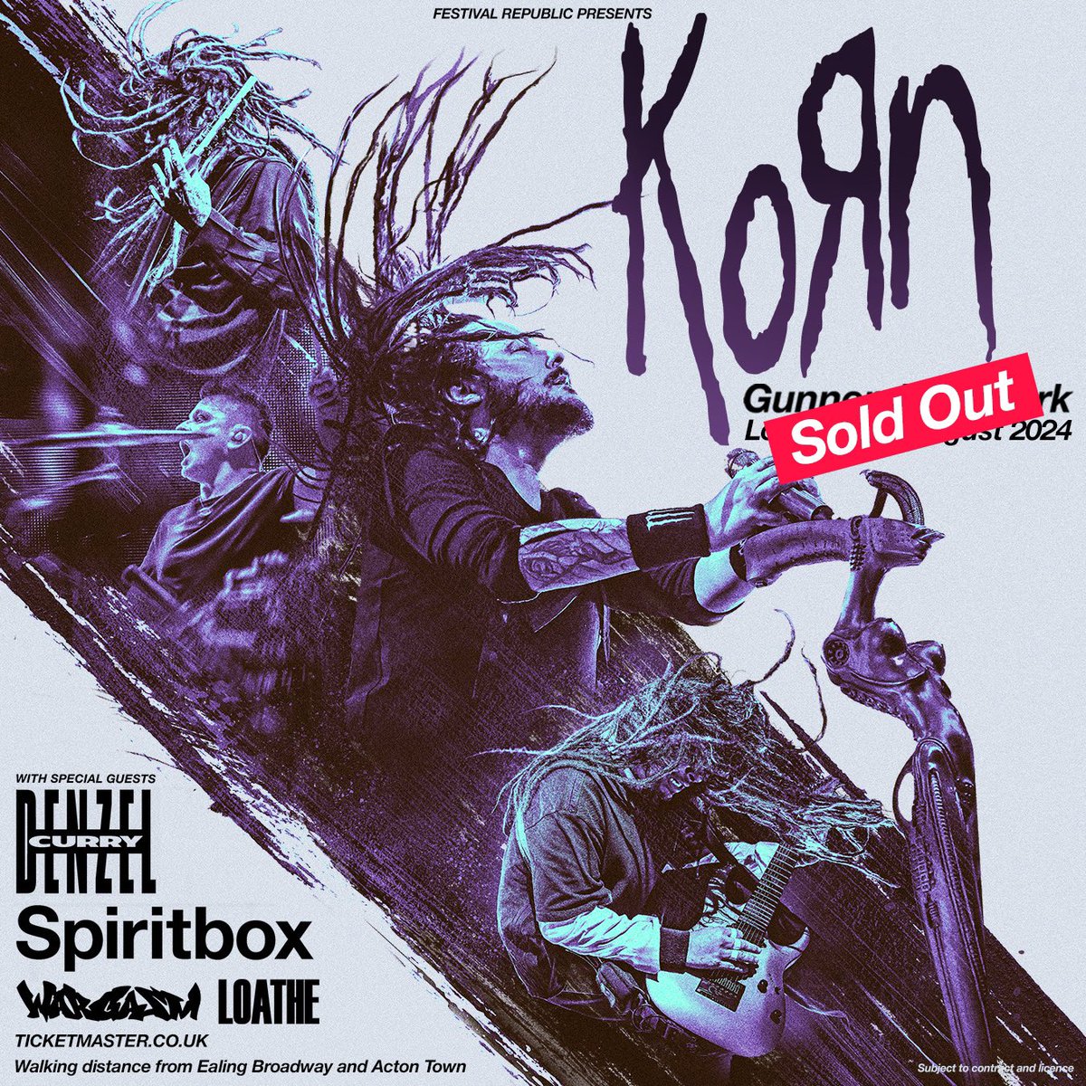 🚨 @Korn is now SOLD OUT 🚨 See you in Gunnersbury Park this August 🤘