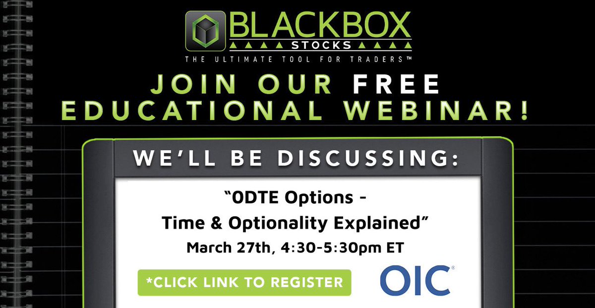 📚 Join us today at 4:30pm ET for a FREE Live Webinar on “0DTE Options - Time & Optionality Explained” presented by the OIC @Options_Edu. 🧠 💰Learn how to trade these very short term, less expensive, volatile contracts. $SPX $SPY $QQQ Register 👉: attendee.gotowebinar.com/register/19899…