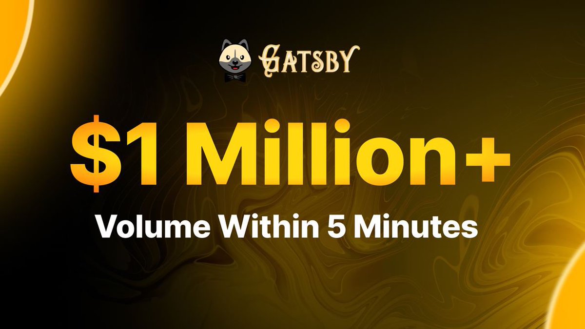 📈💥 Incredible news! 

$Gatsby achieves 1 million volume within 5 minutes! Our momentum is unstoppable 🐶🚀

setting a new standard in the crypto sphere! Don't miss out – join the $Gatsby revolution now! 🔥

#gatsby #gatsbygang #solanamemes #elondoge #1000xmemecoins #doge #floki