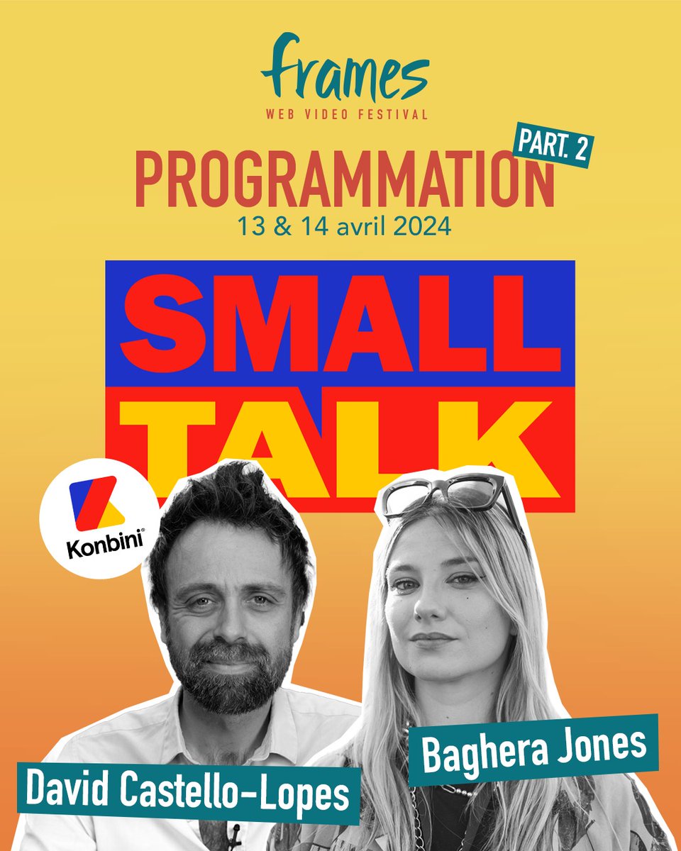 - FRAMES IS COMING - @dCastelloLopes & @Baghera__Jones seront parmi nous pour la 8ème édition du Frames, pour un SMALL TALK @KonbiniFr 📅 13 & 14 avril 2024 my.weezevent.com/frames-festiva… #FRAMES2024