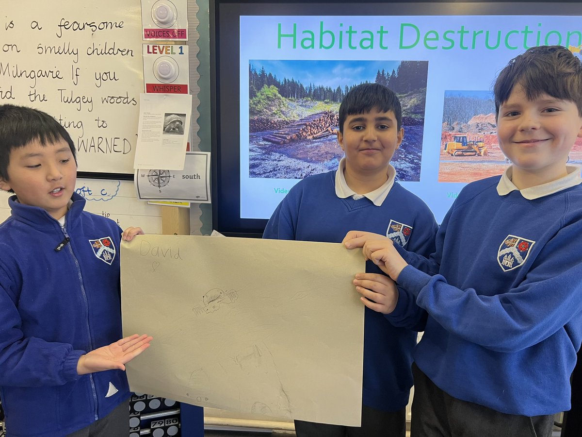 We then discussed habitat destruction and degradation and how humans play a vital role in this. We learned some ways that humans can help prevent this. 🌍🌴 #SDG15 #GlobalGoals #RRS