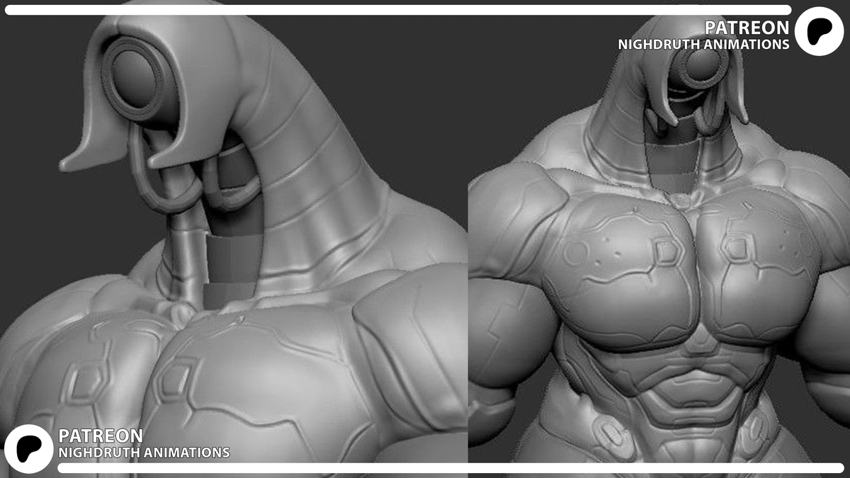 New post on Patreon! Covering the current animations I'm working on, some audio files, and some WIP images covering environments and models, including my geth boi being put together by @Amphissal Links in my bio!💙