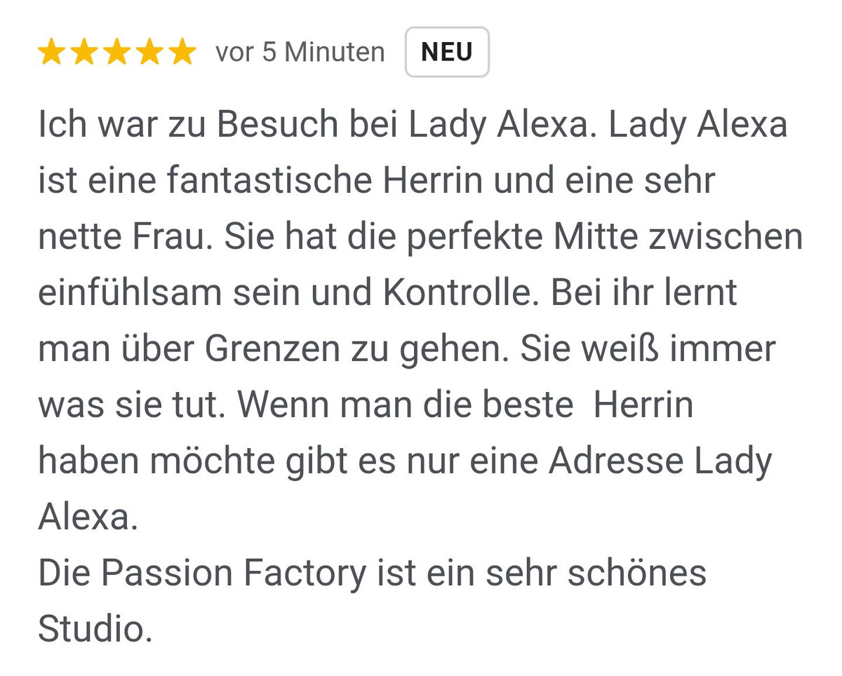 LadyAlexaX's tweet photo. Damals wie heute freue ich mich immer über positive Bewertungen von euch auf der Seite der Passion Factory 😉
#domina #dominanürnberg #bdsm #mistress #fetisch #fetischfranken #herrin #domimabayern #dominafranken #femdom #googlereview #smstudio #passionfactory #sadomaso https://t.co/jv4LQmEm3W