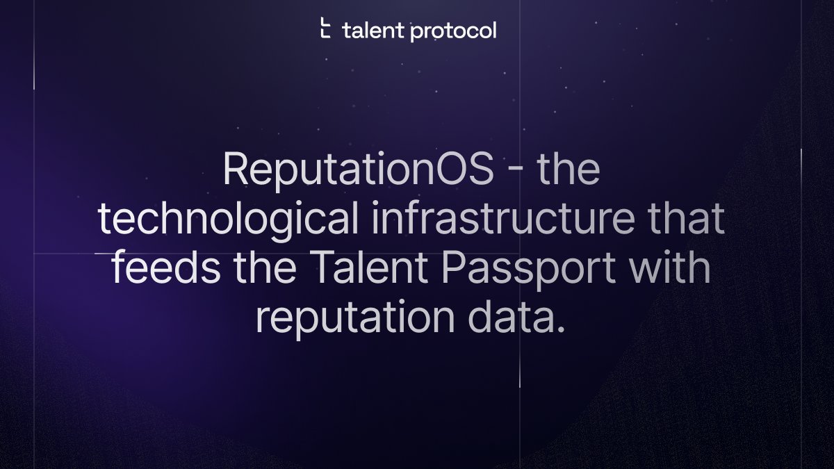 TalentProtocol's tweet photo. The driving force behind our Talent Passport? The ReputationOS

🟣 Brings together curated onchain and offchain data
🟣 Uses both human and AI to review it
🟣 Makes it interoperable with any other app

For more info on it, head to our whitepaper 👇
https://t.co/y5RkOisyjo https://t.co/AfatiA19hC