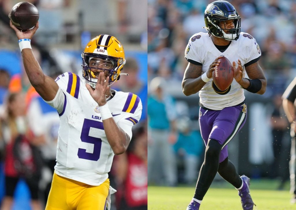 MLFootball's tweet photo. Former NFL GM Rick Spielman says Jayden Daniels's Pro Comp is reigning MVP Lamar Jackson, but Jayden is a better passer. https://t.co/qlkI95fmaV