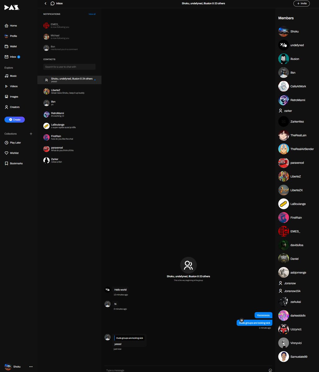 dns's tweet photo. We just introduced realtime DMs, and group chats to our private beta.

It's really, really cool. https://t.co/3TDfHGqOVU