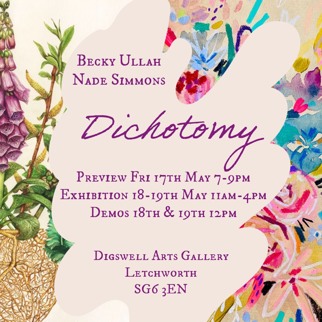 WhatNadeMade's tweet photo. Pop the date in your diary! Becky Ullah and I will be showing our ‘Dichotomy’ exhibition at the end of may! https://t.co/Y1gzcXwmYM