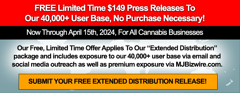 MjBizWire's tweet photo. FREE Extended Distribution Press Release's to MJBizwire's 40,000+ User Base Has Been Extended!

Send your free press releases today at https://t.co/SF4WgXA4nh! https://t.co/PEUqEYgIxH