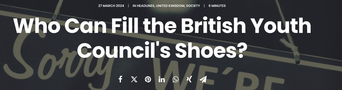 Another day, another #YoungWriter article 🌟 Today, we've got a post on the sad closure of the British Youth Council. The article discusses the @bycLIVE's power as a platform for young people and asks who can fill their shoes. 🤔 Link here 👉 shoutoutuk.org/2024/03/27/who…