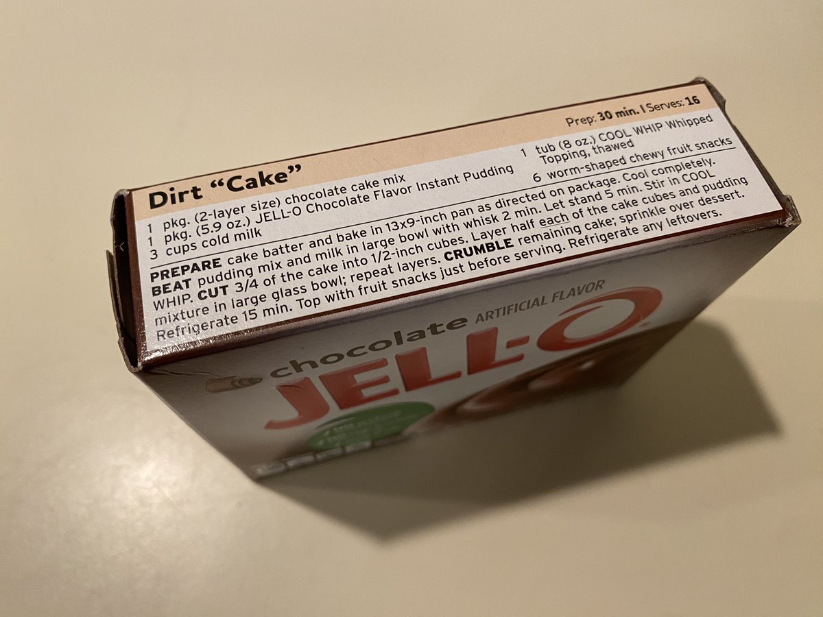 Hey <a href="/JELLO/">JELL-O</a> my 4th grader has questions: are you sure about your use of quotation marks here? This appears to be actual cake, not actual dirt, but the quotation marks imply the opposite.
