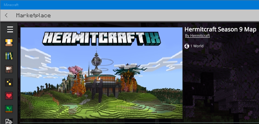 quipi_s's tweet photo. Did you see the HermitCraft IX map is free on Minecraft Marketplace?! https://t.co/8ZaB8Wl60d