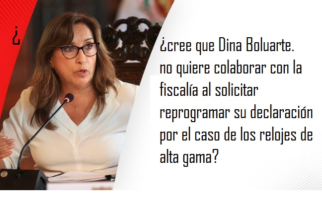 MarcoAn42551200's tweet image. ¡Participa en la #PreguntaExitosa!    ¿Cree que Dina Boluarte no quiere colaborar con la Fiscalía al solicitar reprogramar su declaración por el caso de los relojes de alta gama?