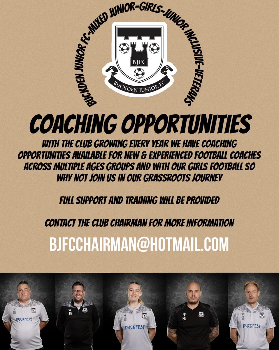 ⚪️⚫️PLEASE SHARE⚪️⚫️

We are looking to set up at least 1 girls team ready for next season within the age range of U12-U14’s. 

We are also look the lookout for coaches/managers to help out

<a href="/HuntsFA/">Huntingdonshire FA</a> <a href="/Hunts_YL/">Hunts Youth League</a> <a href="/HuntsSSP/">Hunts SSP</a> <a href="/HBK_School/">HinchingbrookeSchool</a> <a href="/LongsandsNews/">Longsands Academy</a> <a href="/blackcatsport/">Black Cat Sport</a> <a href="/StNeotsHour/">St Neots Hour</a>