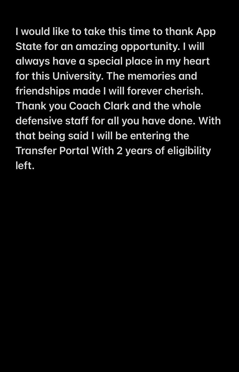THANK YOU APP STATE #TransferPortal