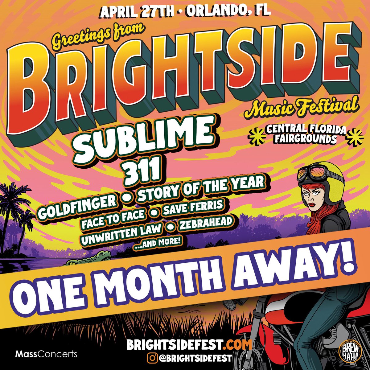 One month until @brightsidefest_! Orlando, who’s coming out? 🤘 Tickets available now: brewhahaproductions.ticketspice.com/brightside-orl…