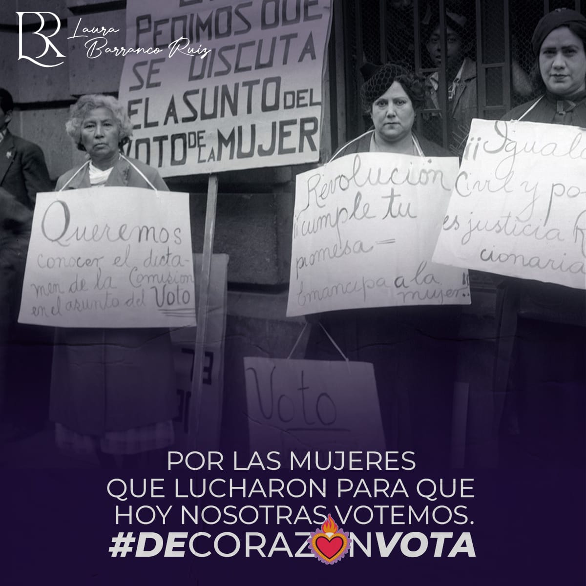 Este #2DeJunio tenemos una cita en las urnas.

Piensa en las mujeres que lucharon para que nosotras seamos libres de votar y ser votadas. 

Por eso, ¡#DeCorazónVota!