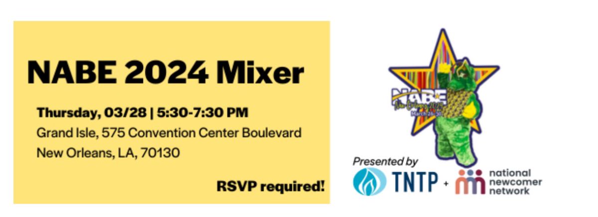 Nos vemos pronto @NABEorg 🎉 Excited to present on @RichardsonISD transformation w/ @clorisrangel & @kristinleeper9 followed by moderating a panel w/@Montserrat_EDU Dr. Lara of @teainfo & @Ale_VazquezBaur on Friday. Join the @TNTP & #NationalNewcomerNetwork mixer on Thursday too.