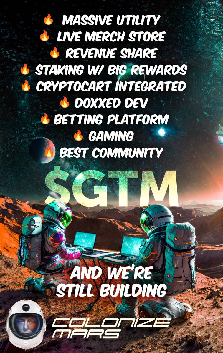 @realdogen Straight to Mars $GTM 🚀🚀🚀🚀🚀 @ColonizeMars_