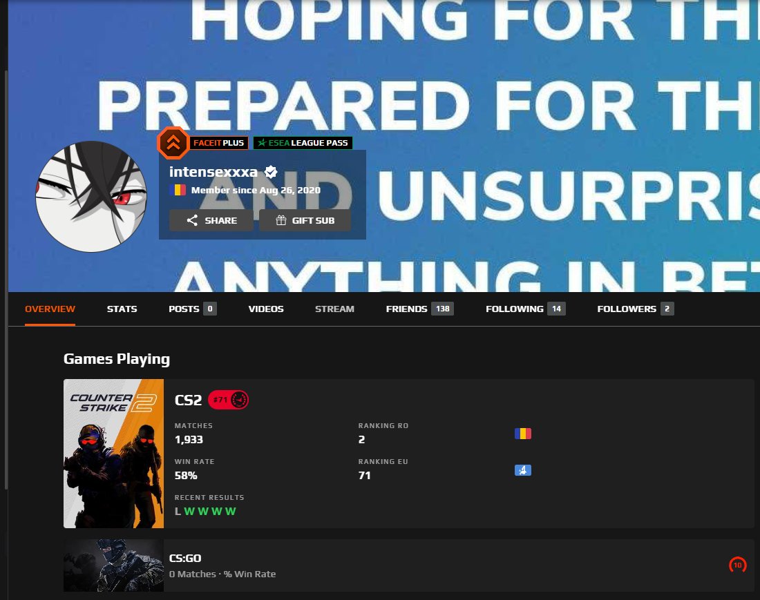 looking for a team as a rifler, can fill any position, eager to learn and improve ; 3700 elo can be contacted via steam/faceit 
faceit.com/de/players/int…
steamcommunity.com/id/intenseffxi…