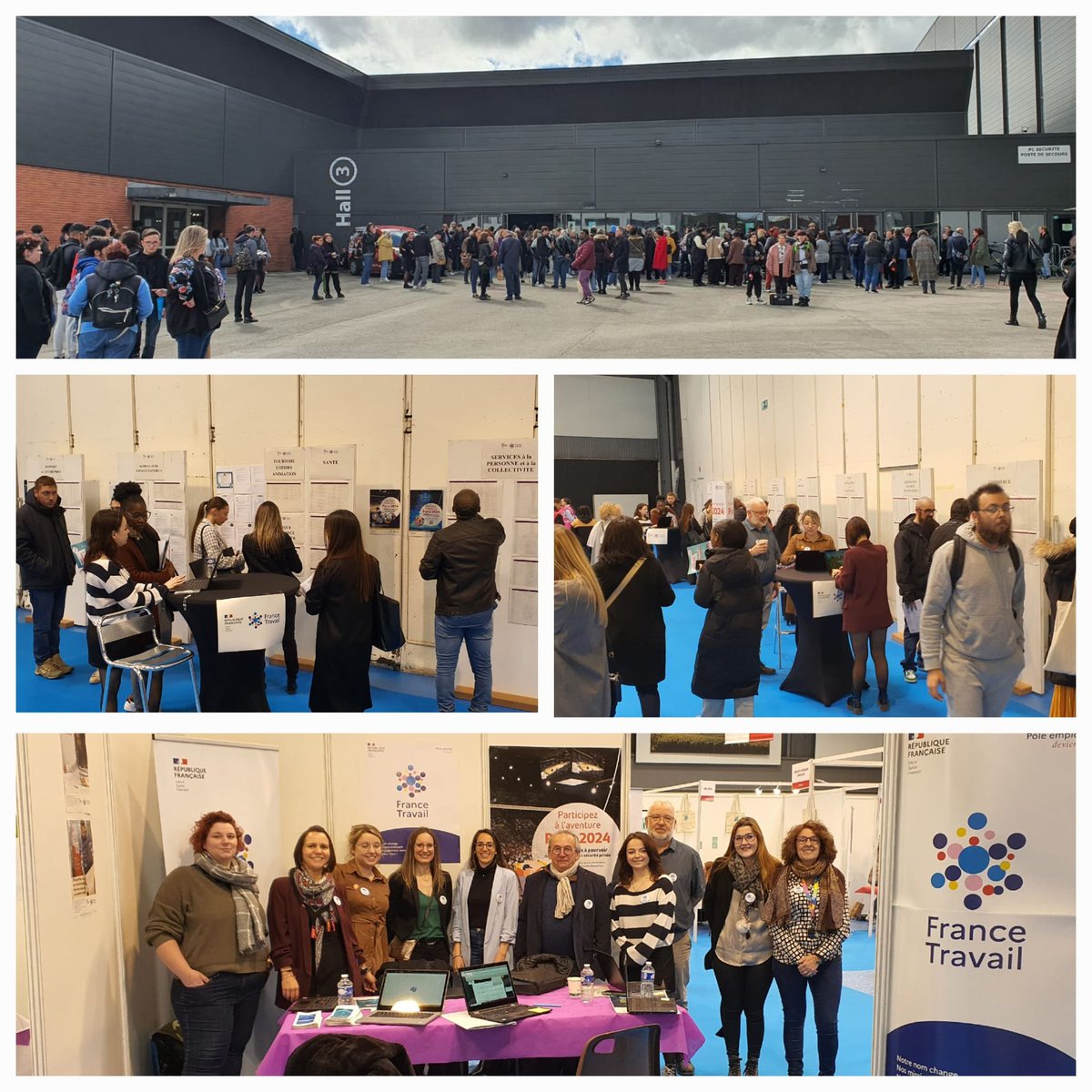 1👉1er jour du Forum #Emploi #alternance organisé par Troyes Champagne métropole.  Aujourd'hui pour le 1er après-midi près de 2700 personnes étaient au RDV ! 190 stands et 229 exposants sont mobilisés parmi lesquels l'équipes <a href="/fTravail_GE/">France Travail Grand Est</a> #Aube 👉une belle fréquentation du stand