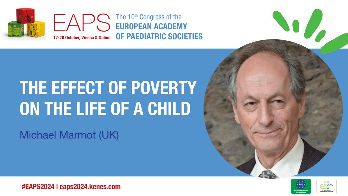 🌟#EAPS2024 Spotlight! Excited to have @MichaelMarmot, a pioneer in health inequalities, as our keynote. 🎤 His talk: 'Impact of Poverty on Child Life' shares crucial insights on social health determinants. Submit abstracts by 8 April to join: bit.ly/3F4MRQ6 #PedsICU