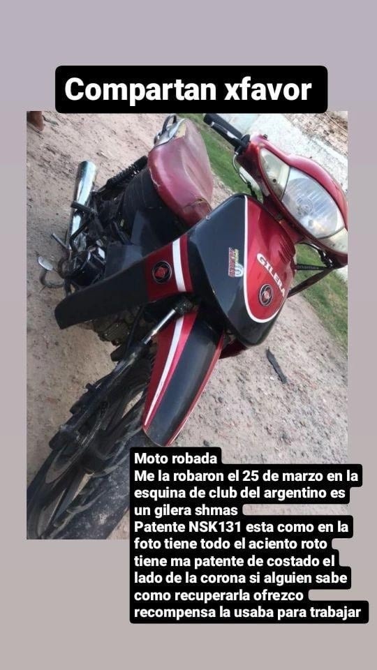 MOTO ROBADA. COMPARTIR!