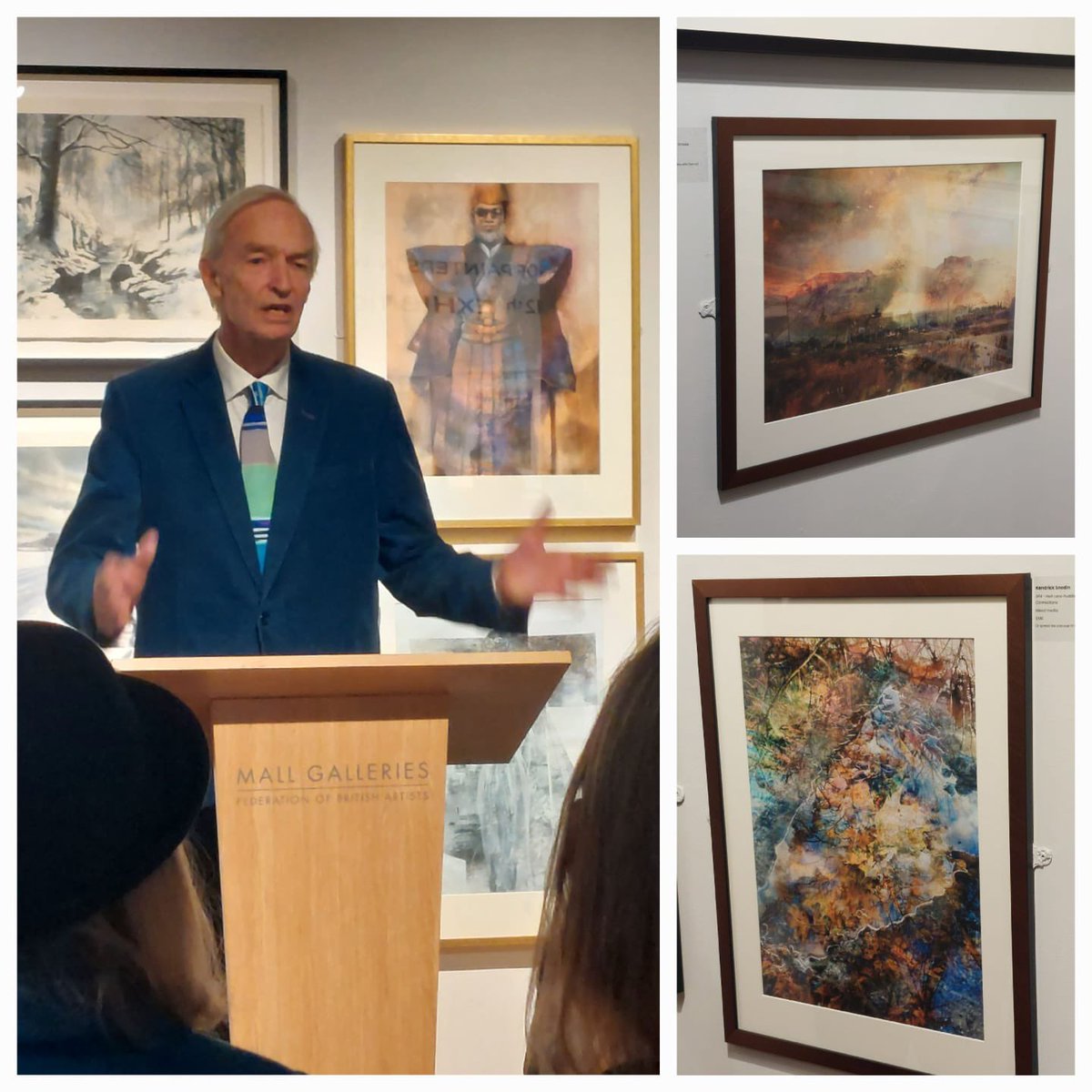 Delighted to see the work of so many talented artists at the PV of the @RIwatercolours show @mallgalleries thank you to all concerned and to hear @jonsnowC4 talk so passionately about his love of #watercolour painting #art #london #painting #acrylic #pastels