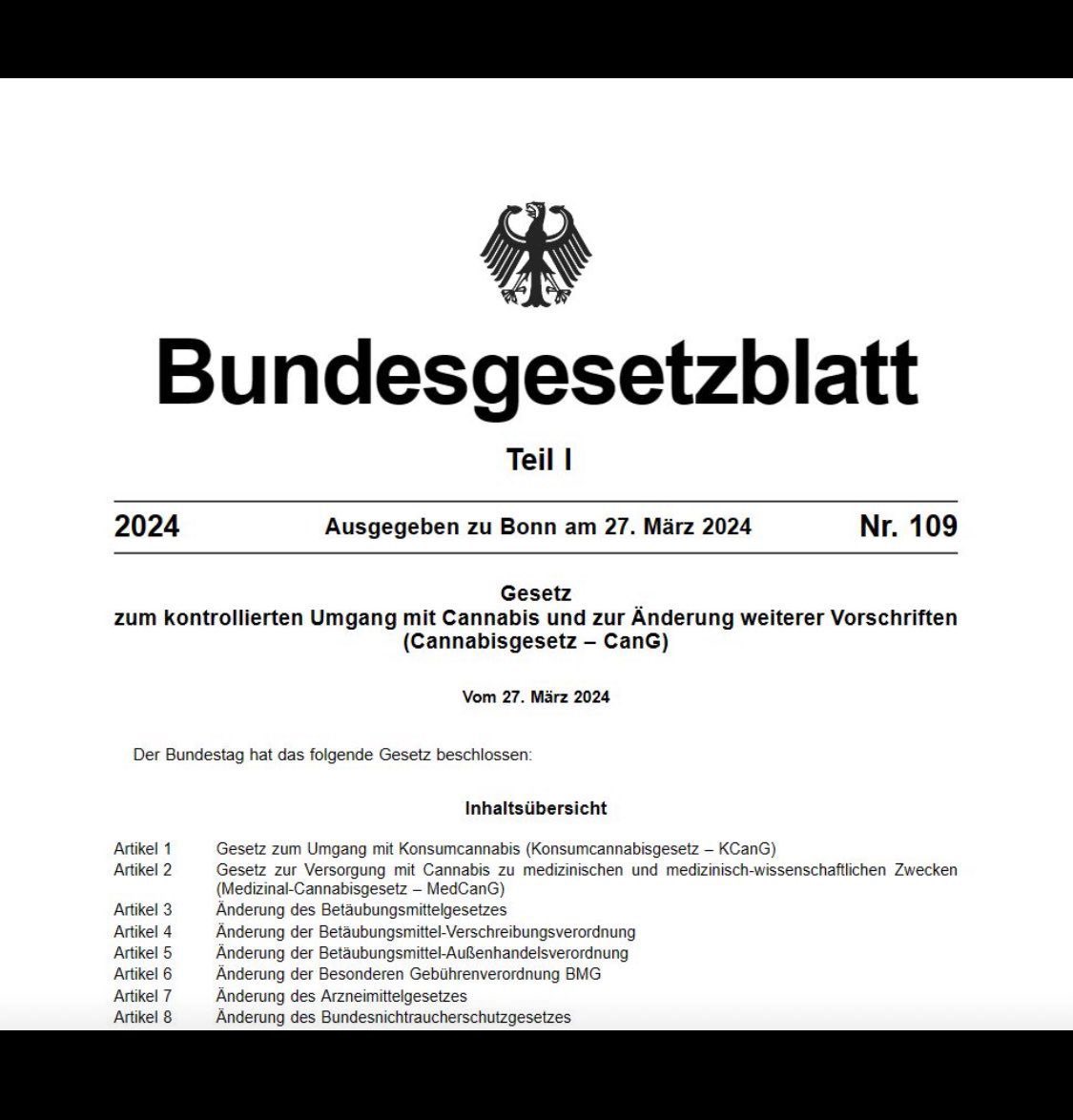 Das Cannabisgesetz ist unterzeichnet. Es tritt am Ostermontag, den 1. April, in Kraft! 🥳