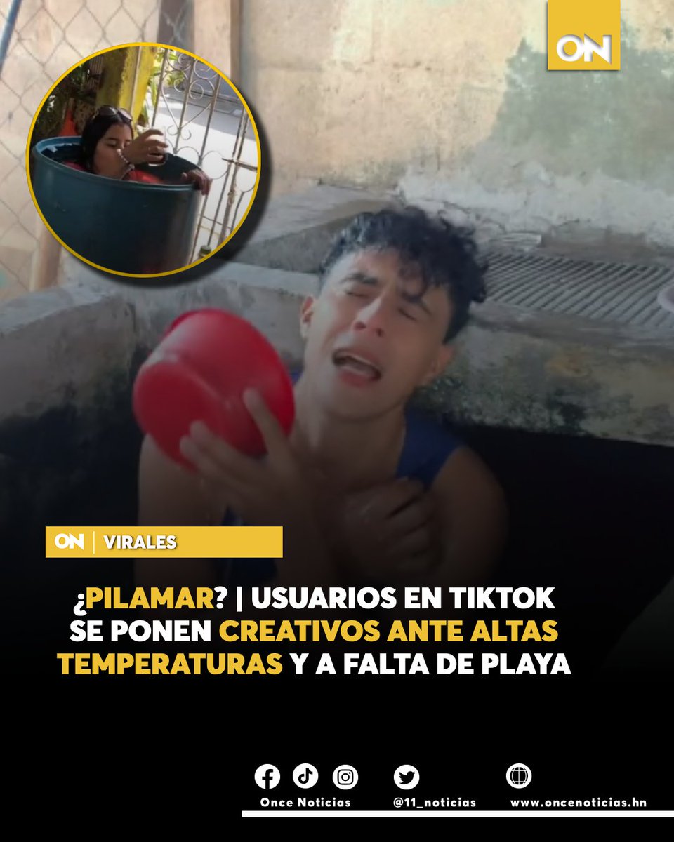 11_Noticias's tweet photo. 🟣 | ¿Cuántos más para Pilamar?😂🏝️ Usuarios en TikTok optaron por la experiencia playera en sus propias casas, utilizando pilas y tinas, porque vergüenza es lo que menos hay ante las altas temperaturas🥵🌡️.
Mira los videos aquí 👉🏼 : https://t.co/XIp2wCuEkd
#TikTok #Pilamar https://t.co/4JLoRUWqUy