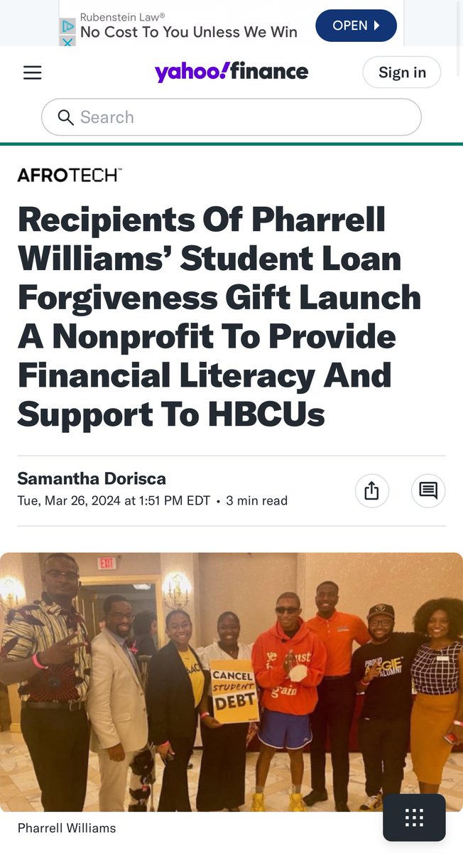 What a good surprise, our nonprofit @CashInGradOut just made national headlines for the first time. 

Thank you to @AfroTech & @YahooFinance 🙌🏾
