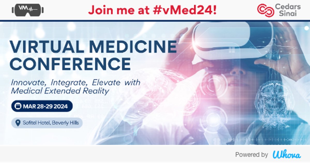 ScottComulada's tweet photo. Hi! I'm attending Cedars-Sinai Virtual Medicine Conference 2024 #vMed24 #virtualmedconf #BrennanSpiegel. Let's start connecting with each other now. @virtualmedconf - via Whova event app https://t.co/Jka6qi9m59 https://t.co/MYxccWmHyK