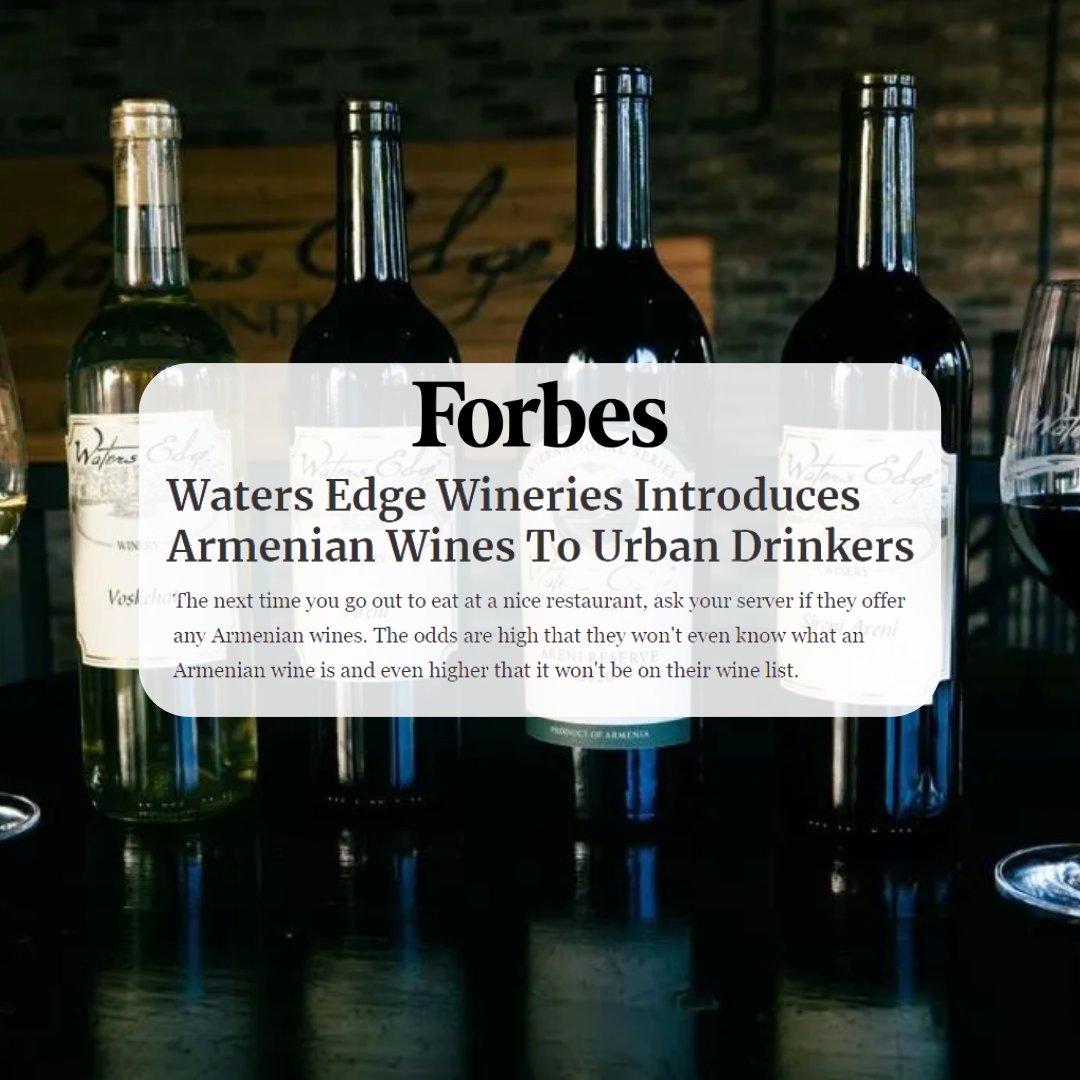 Hemsworth PR (@hemsworthpr) on Twitter photo Interested in learning more about Armenian wine?
Check out <a href="/HLindenberger/">Hudson Lindenberger</a>'s latest <a href="/Forbes/">Forbes</a> article featuring <a href="/WatersEdgeWine/">Waters Edge Wineries</a> and the unique partnership it has with wineries around the world: bit.ly/3IPQ6gp Interested in learning more about Armenian wine?
Check out <a href="/HLindenberger/">Hudson Lindenberger</a>'s latest <a href="/Forbes/">Forbes</a> article featuring <a href="/WatersEdgeWine/">Waters Edge Wineries</a> and the unique partnership it has with wineries around the world: bit.ly/3IPQ6gp