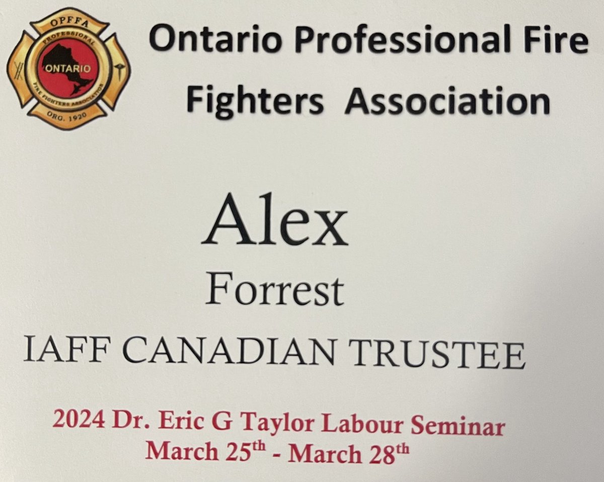 It has been an amazing week@Dr. Eric G Taylor Labour seminar. ⁦@opffa⁩- amazing list of Speakers.I am proud that I have been a speaker here many times over the years.I want to THANK the many locals of the OPFFA for your support in my reelection as your CND Trustee
