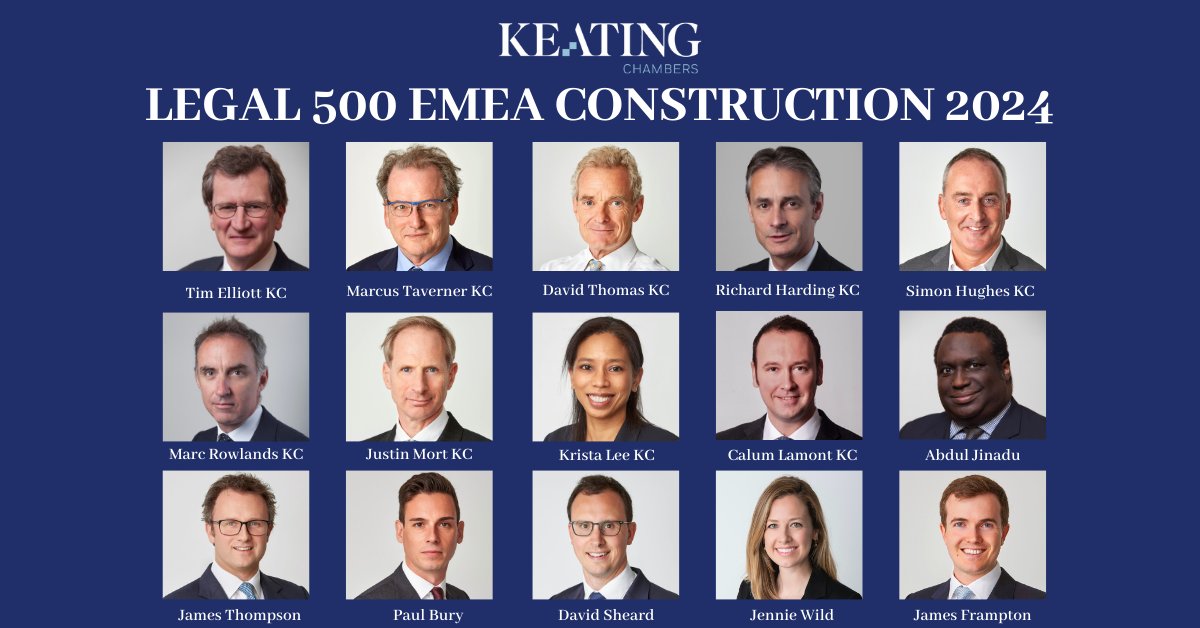Keating Chambers is pleased to be recognised by @thelegal500 in the Middle East, with 15 barristers receiving praise for their construction expertise: keatingchambers.com/legal-500-emea… #L500 #L500EMEA2024