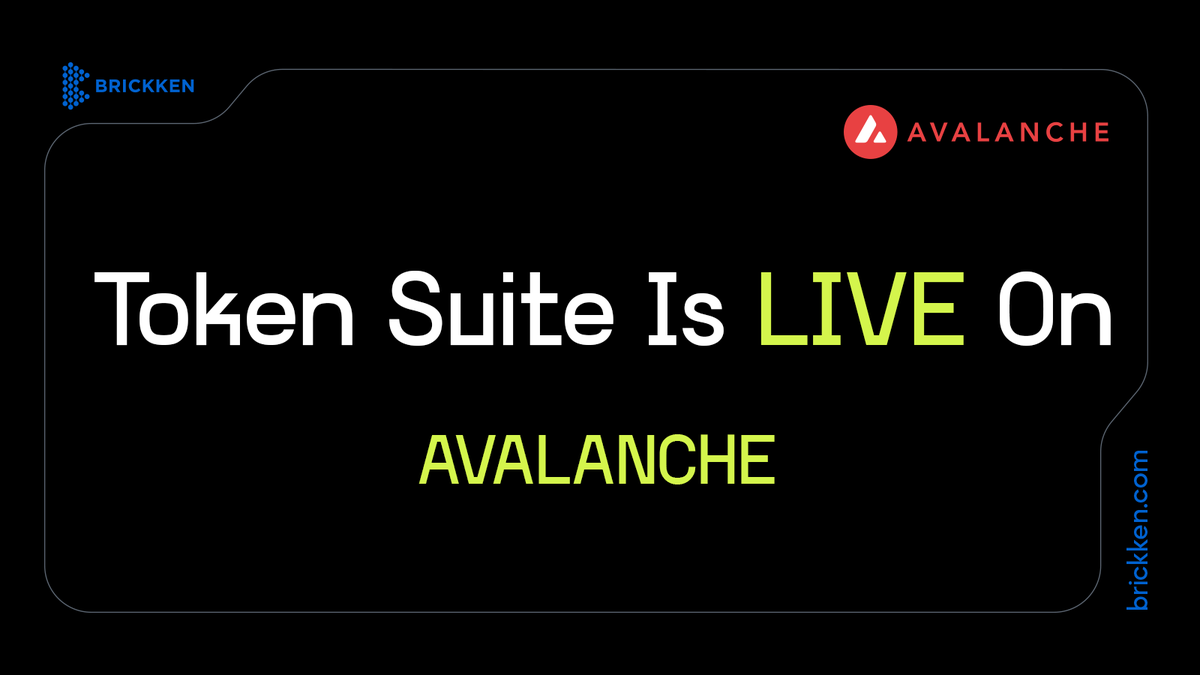 Brickken's tweet image. The Token Suite Successfully Deployed on @avax ✅

This deployment means that #businesses and #institutions can utilize Brickken's Token Suite on Avalanche, capitalizing on the #ecosystem activity surrounding Real World Asset #tokenization.

First up is a joint collaboration…