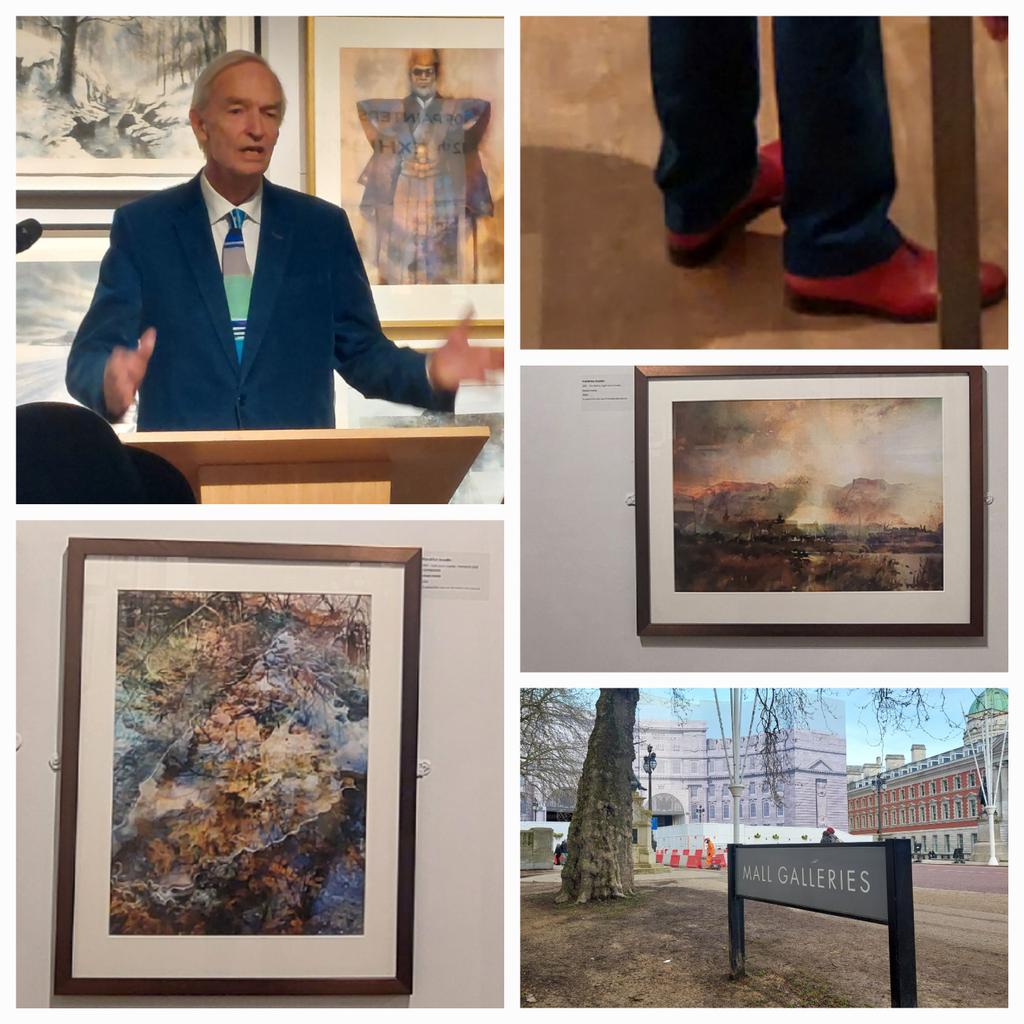 OVERWHELMED by the talent on display @RIwatercolours 212th exhibit @mallgalleries @KendrickSnodin art competing with @jonsnowC4 shoes...😍