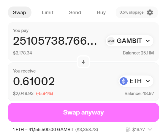 mapornoli's tweet photo. $GAMBIT airdrop is now live https://t.co/kAu2hLPtz8 https://t.co/dm6jdKTjLk