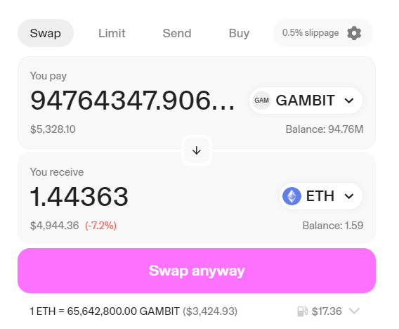 mapornoli's tweet photo. $GAMBIT airdrop is now live https://t.co/kAu2hLPtz8 https://t.co/9PCque3vKl