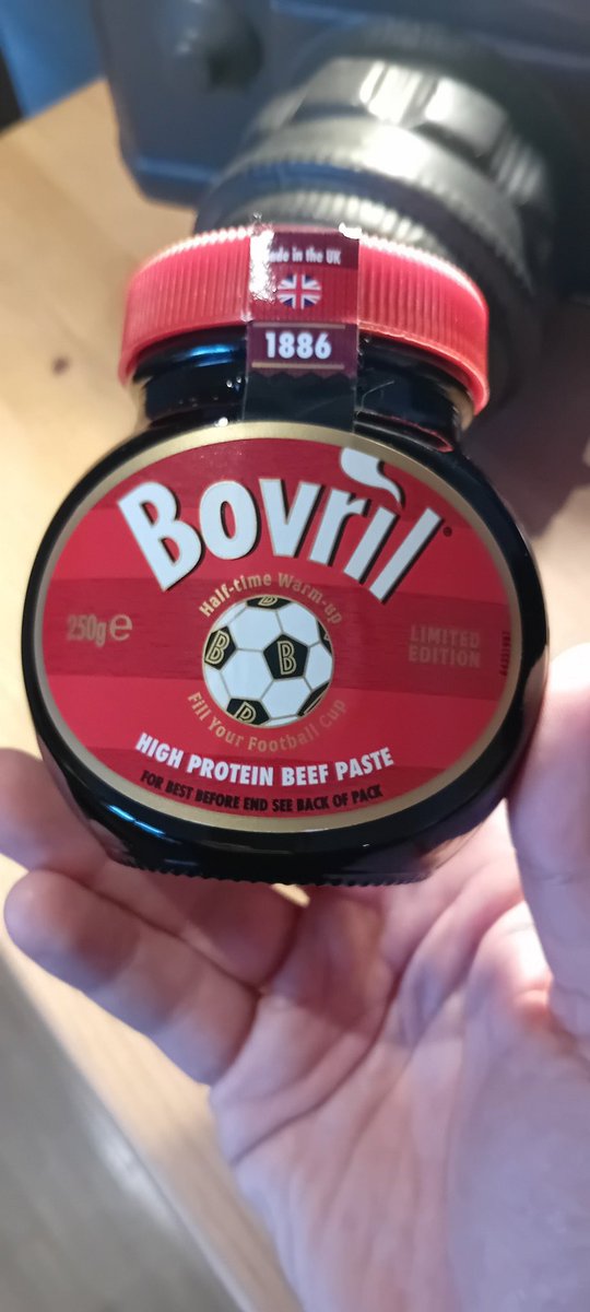Thank you, @bovril_official, for sending me this limited edition jar of the Beef Beauty before it hits the shelves Surely the only choice for a half-time brew at the ol' ⚽️ #TheDrinkOfChampions