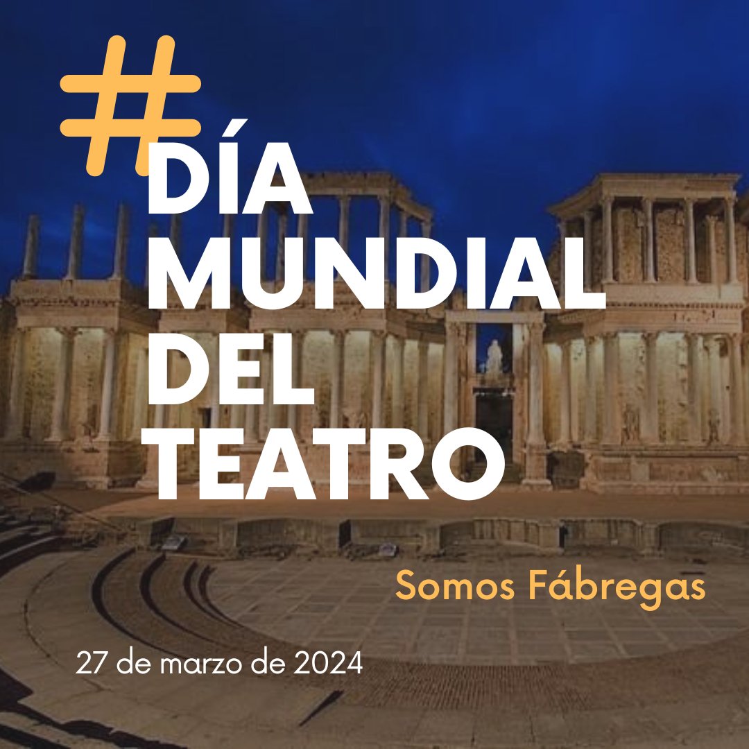 ccvfoficial's tweet photo. En esta fecha especial, honramos el poder transformador del teatro para tocar corazones, despertar conciencias y unir a las personas a través de historias que trascienden el tiempo y el espacio. 

¡Feliz #DíaMundialDelTeatro !

Recuerda: #SomosFábregas https://t.co/QP7WBJUPKb