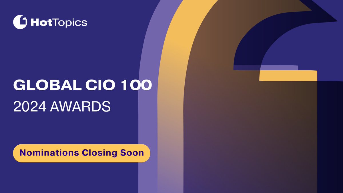 Limited time remaining! Make sure to nominate your CIO before the awards close! ⏰

Deadline is soon. Nominate here: hubs.la/Q02qY6R60 

#HotTopics #CsuiteAwards #CIO