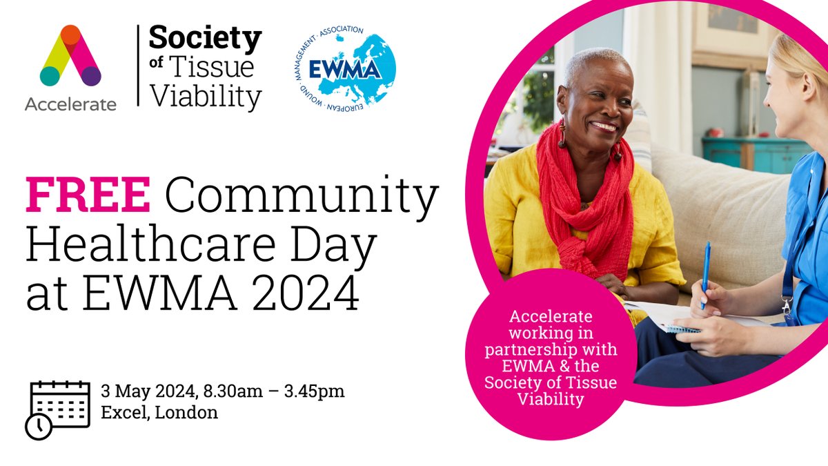 We are delighted to partner with @SoTV_UK and @EWMAwound to deliver a FREE Community Healthcare Day 'Creating a sustainable future in community wound care: what needs to change?' on 3rd May at #EWMA2024. We would love to see you there. Book your FREE place ewma.org/ewma-conferenc…
