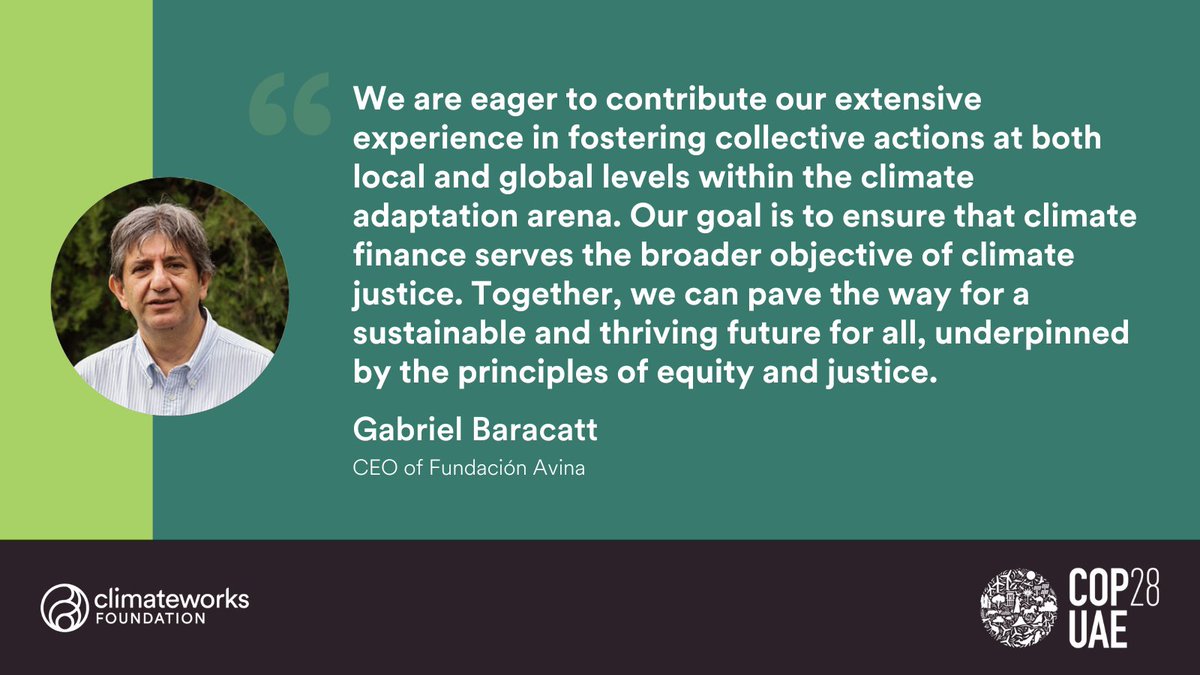 📣 @FundacionAVINA and 20 other leading funders have joined us in endorsing a call to action to speed up climate adaptation and resilience progress. We aim to strengthen governmental and private sector initiatives during and beyond #COP28. Learn more ⬇️ climateworks.org/press-release/…