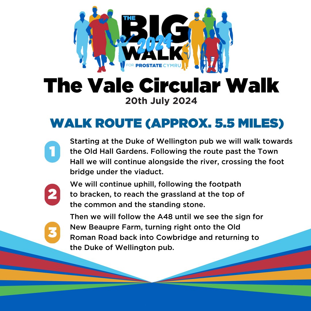 📢Cardiff and Vale Big Walk Information!

The 5.5 mile Cardiff and Vale walk is a to be enjoyed by all the family!👨‍👩‍👧‍👦🐾

🗓️20th July
📍Duke Of Wellington Pub
🍽️Breakfast roll
🎉After party inc. refreshments

Sign up:
register.enthuse.com/ps/event/TheBi…
