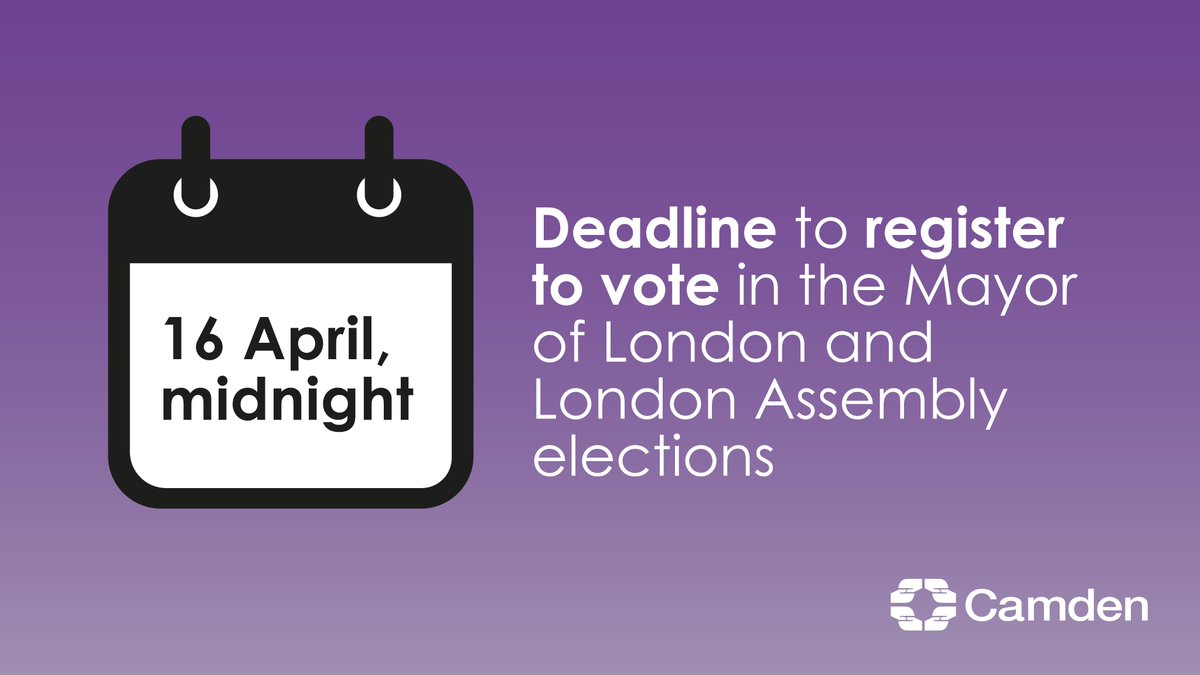 Register to vote now to have your say in the Mayor of London and London Assembly elections on 2 May – it takes about five minutes. 👉 gov.uk/register-to-vo…