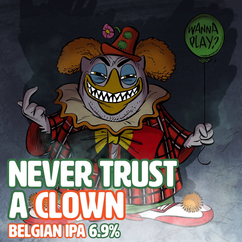 Are u scared of clowns? If so, our rich, bready fresh-hop Belgian IPA might help. It’s silly without being scary. It probably won’t reduce your coulrophobia (aka fear of clowns), but we’re pretty sure it will fix your fear of Belgians.

👉️ uiltjebrewing.com/en/product/nev…