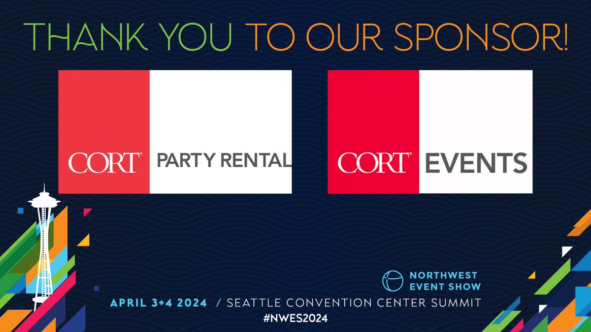 💎We're pleased to share CORT Party Rental &amp; CORT Events as the Platinum Sponsor for Northwest Event Show 2024! We are so grateful to have them elevating Northwest Event Show this year!  #NWES2024