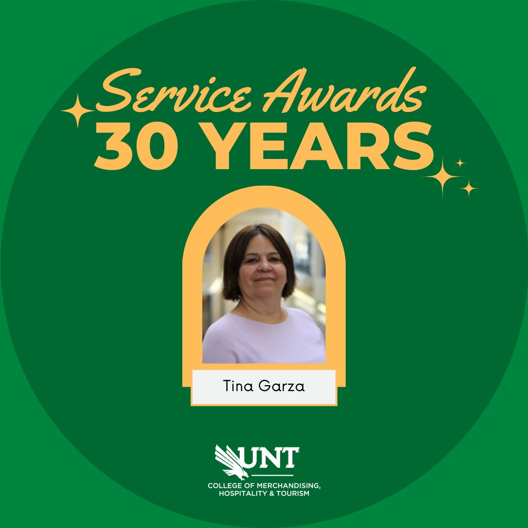 The UNT Service Awards are today. Congratulations to our faculty and staff celebrating milestone anniversaries for 2023! Celebrating 30 years of service is Tina Garza, Director Division Budget and Operations.