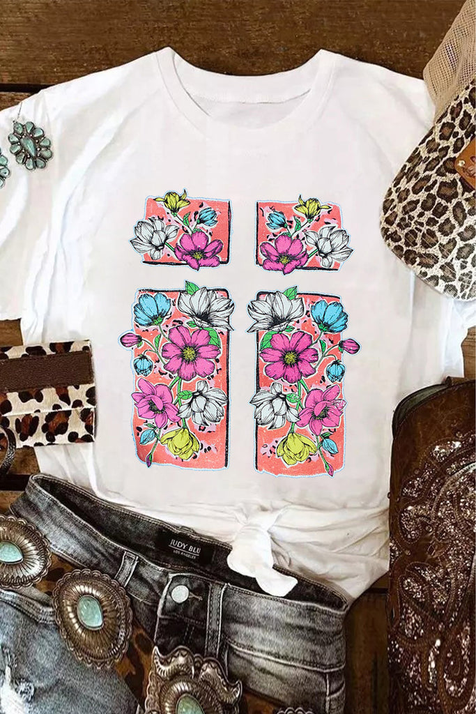 Celebrate Easter in style with our White Floral Crossed Graphic T-Shirt. Perfect for any occasion this summer. Only $43.51! Shop now: shortlink.store/dg3fozgoaxez #DayEaster #EDMMonthly #FlatLay #OccasionDaily #PrintFloral #SeasonSummer #StyleCasual